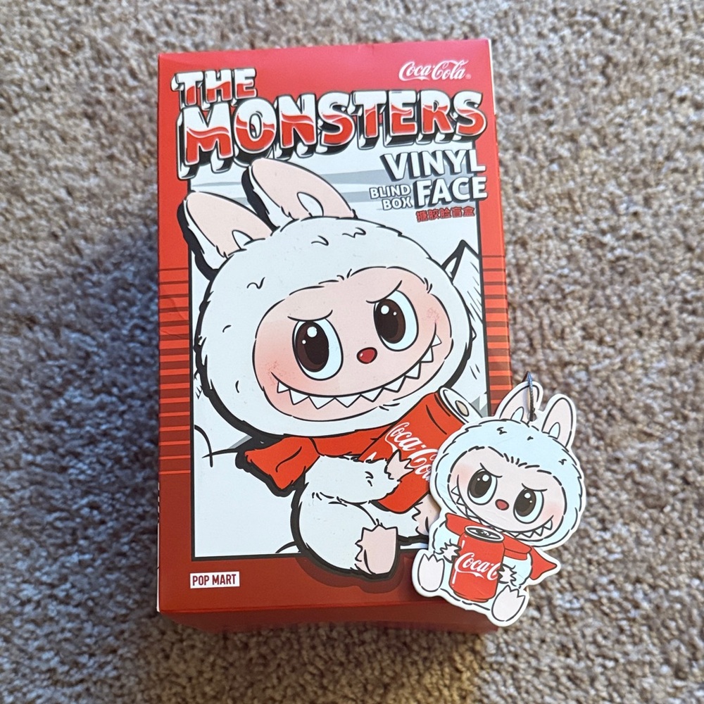 Pop Mart Coca-Cola The Monsters Vinyl Figure with Red and White Design Labubu